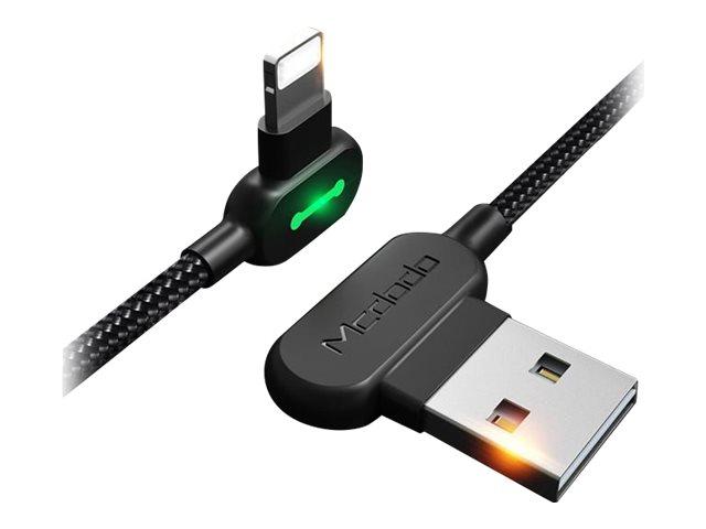 Lightning Kabel   Vinklad Usb Hane Till Vinklad Lightning Hane   1,2 M   Svart fra Mcdodo