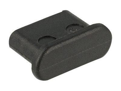 Dust Cover For Usb Type C Female   Dammskydd   Svart (paket Om 10) fra Delock