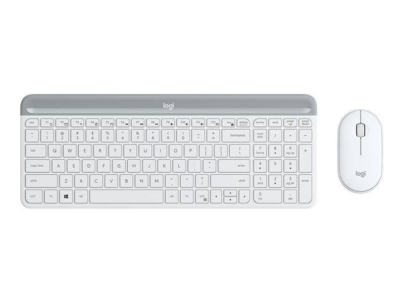 Slim Wireless Combo Mk470   Sats Med Tangentbord Och Mus   Trådlös   2.4 Ghz   Nordisk   Offwhite fra Logitech